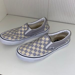 Gray slip on vans